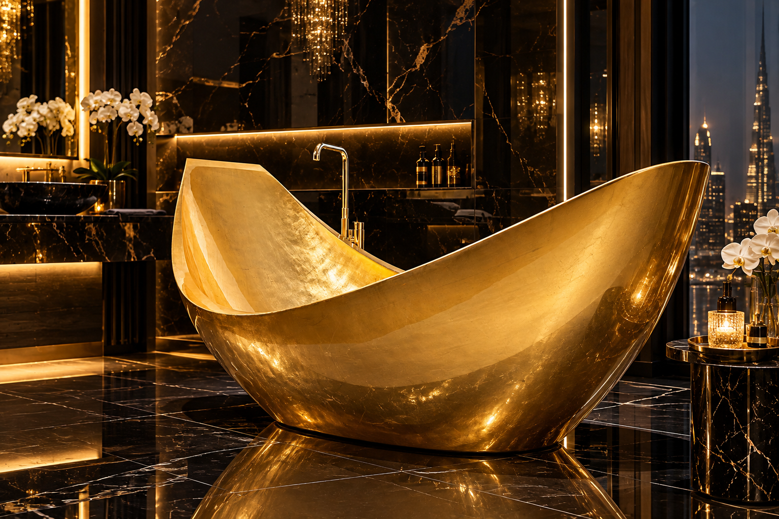 Opulent Golden Retreat Bath